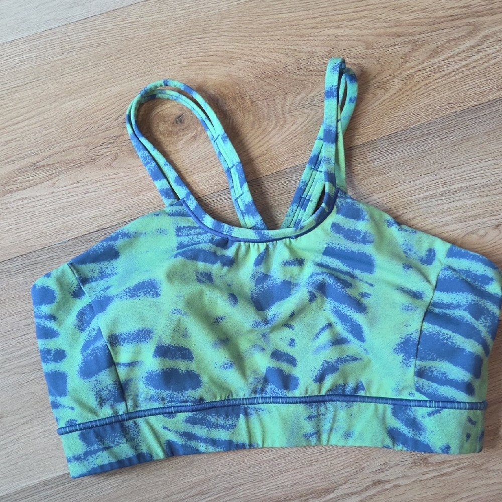 3 For 15 Vibrant Green and Blue Patterned Sports Bra